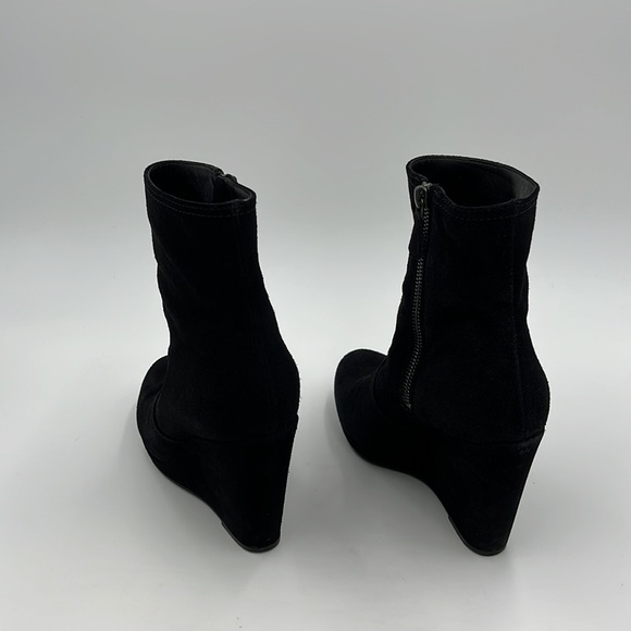 Prada Black Suede Wedge Ankle Boots - Size 38 - Picture 9 of 17